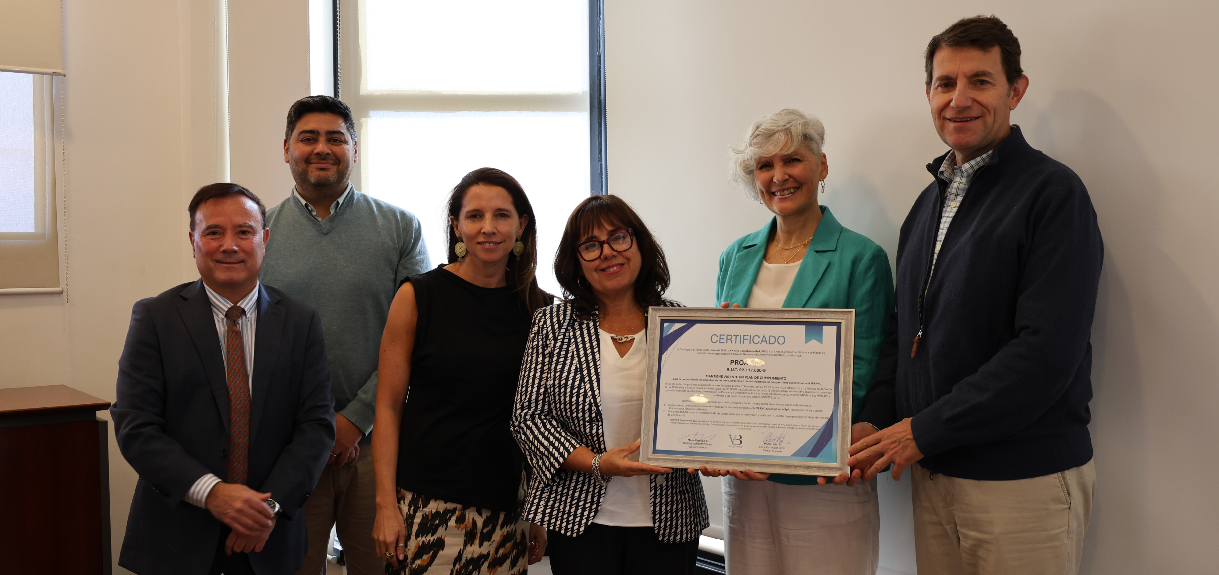 Proa fortalece su compromiso con los consumidores tras certificaci&oacute;n de su Plan de Cumplimiento ante el SERNAC 